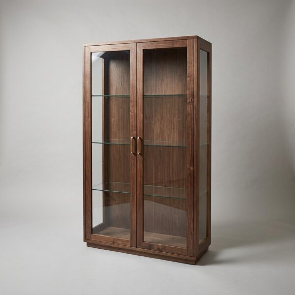 Solid Wood Glass-Front Display Cabinet